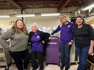 You’ve got a Friend: (left-right) Patchogue-Medford library director Danielle Paisley with Friends of the Library president Claire Siegel, Friends board member Janet Cozza, and Friends volunteer Linda Nicosia.